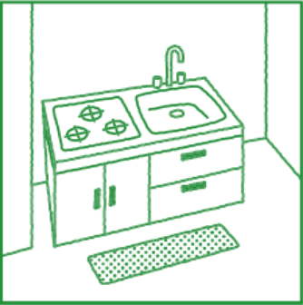 台所その他水を使用する箇所